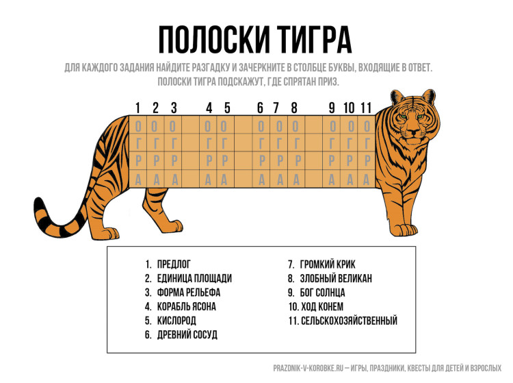 Мини-квест «Полоски тигра»